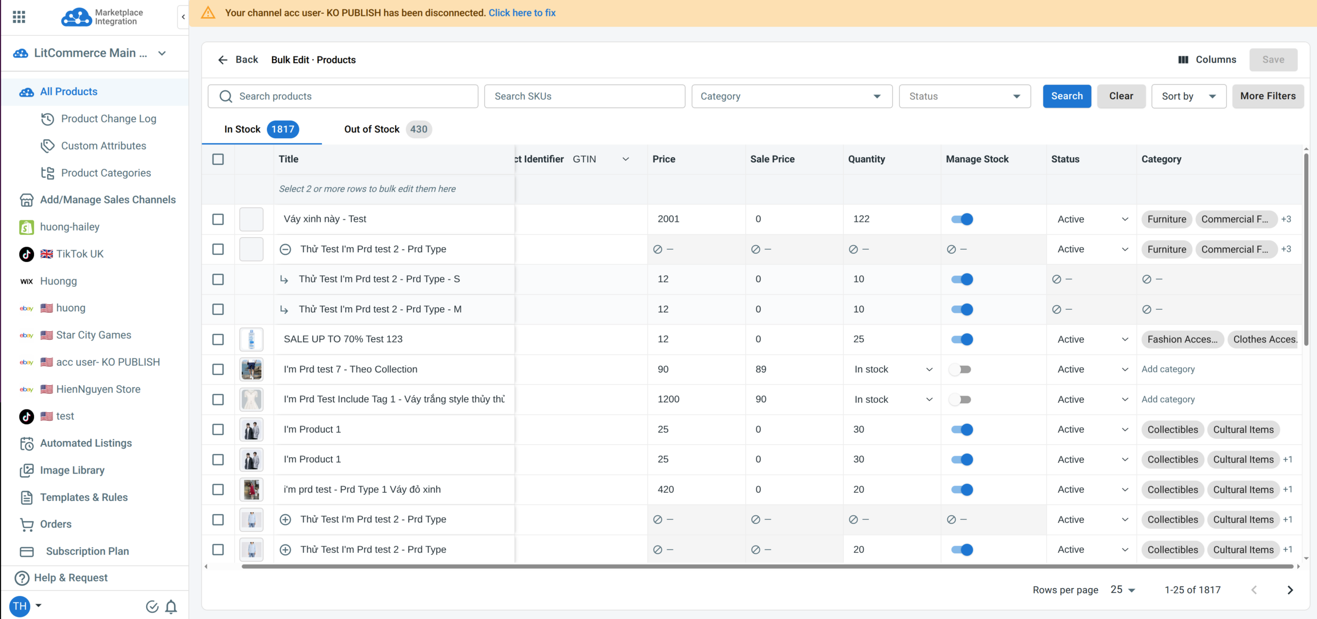 Bulk Edit All Products in LitCommerce Main Store
