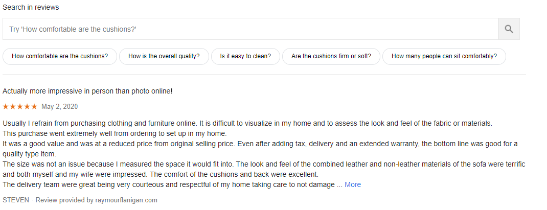 Customer's detailed review