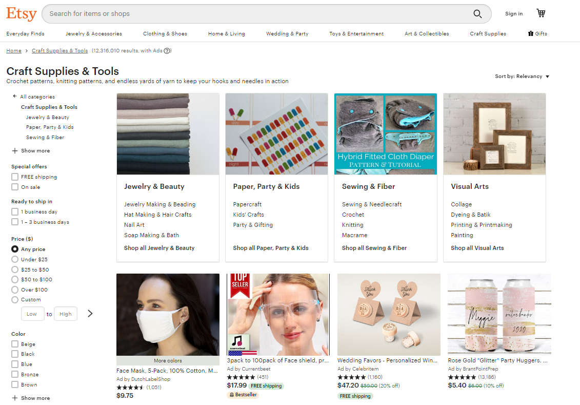 Sell craft supplies on Etsy