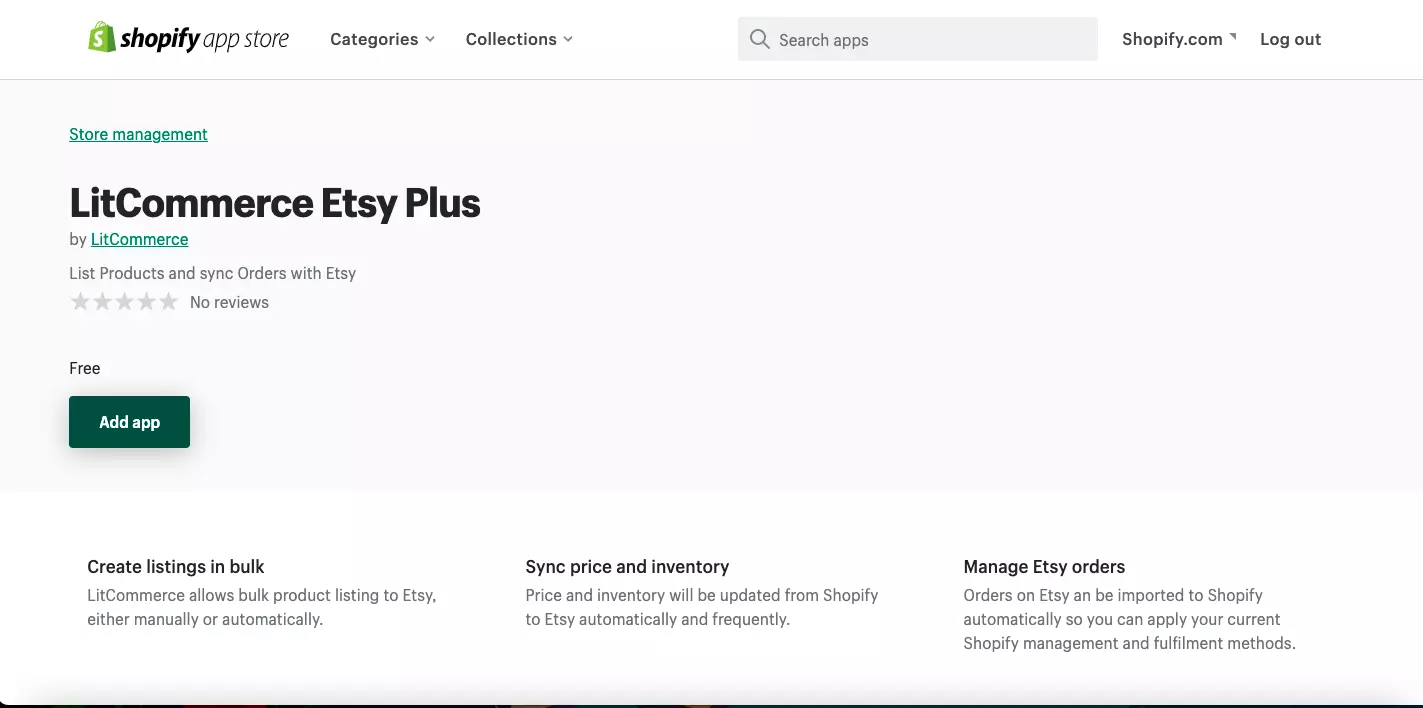 add app to connect with shopify