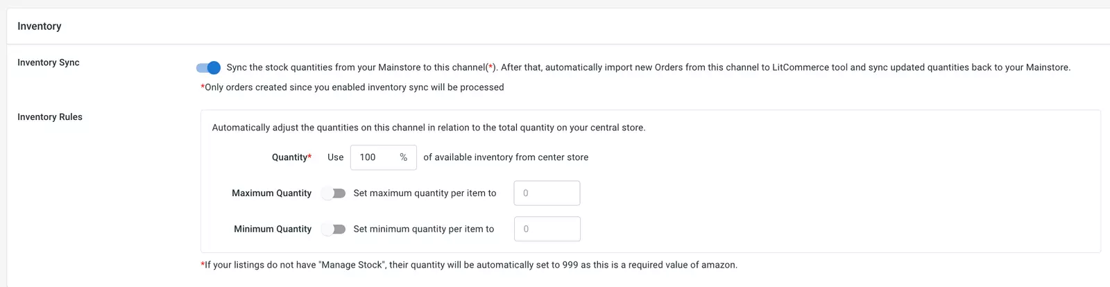 Inventory synchronization