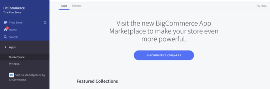 apps section in the bigcommerce interface