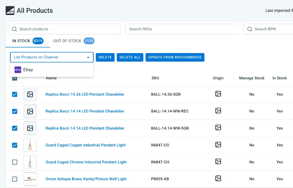 list your ebay products when you integrate bigcommerce with ebay 