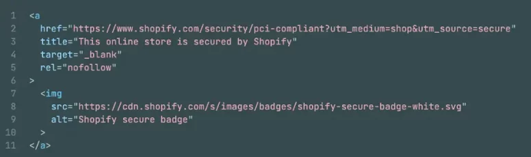 Shopify sample of trust badges code