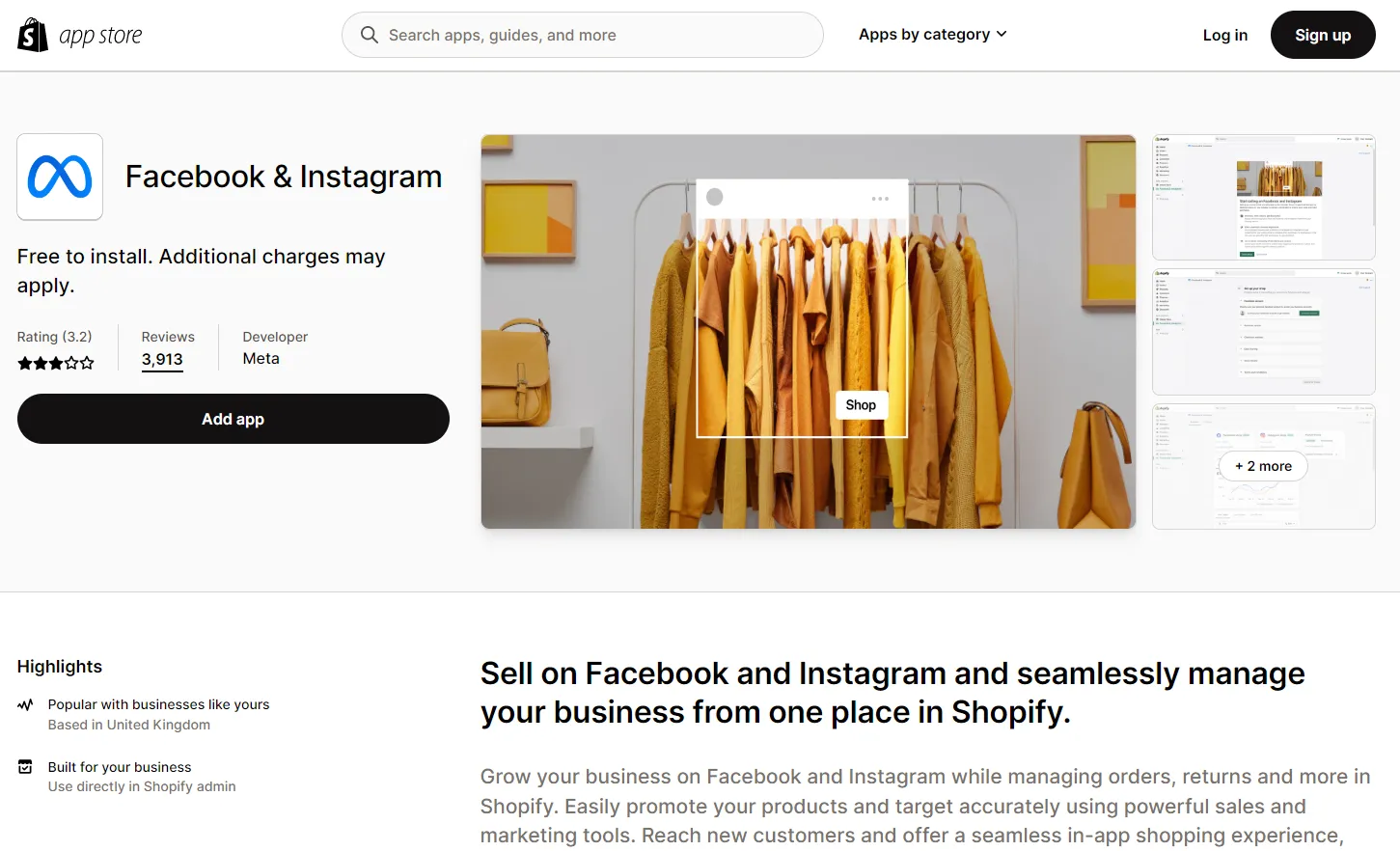 Facebook & Instagram App for Shopify store owners