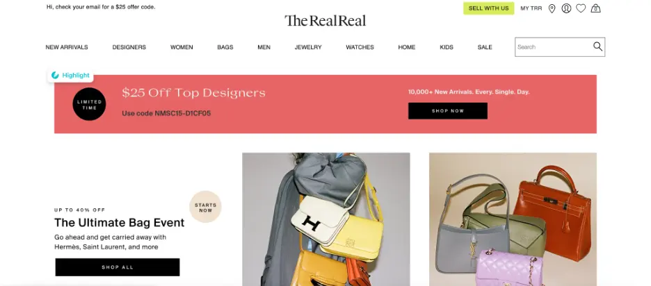 The RealReal - website to sell jewelry