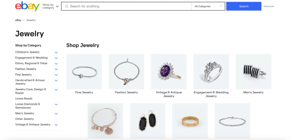 online marketplace for jewelry