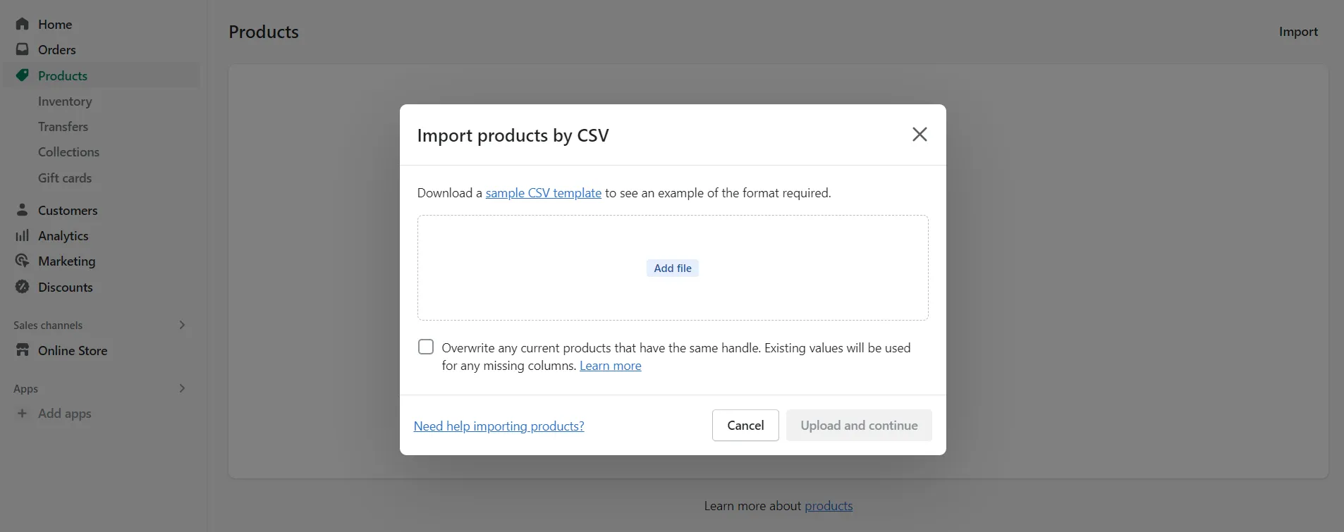 Shopify CSV import using Shopify default feature add csv files to your shopify store