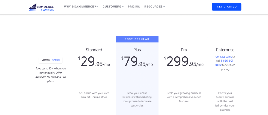 bigcommerce pricing plans