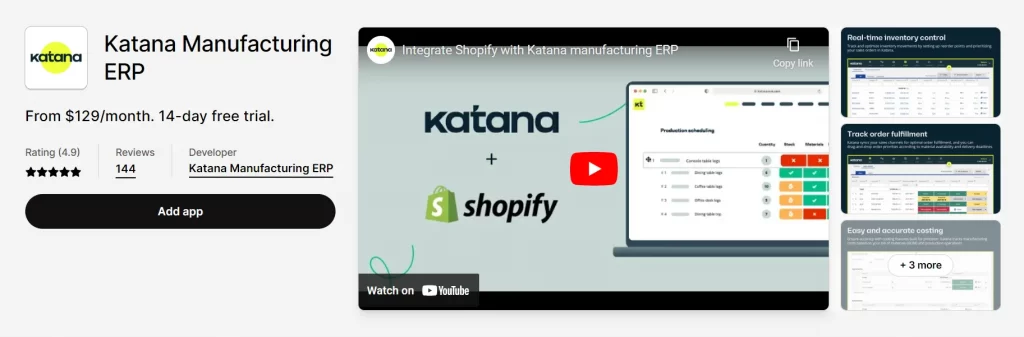 Shopify inventory management app Katana MRP