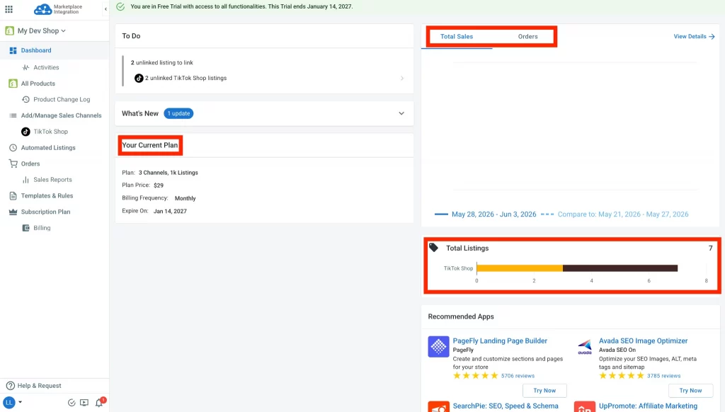 LitCommerce vs cedcommerce 4 LitCommerce's Dashboard
