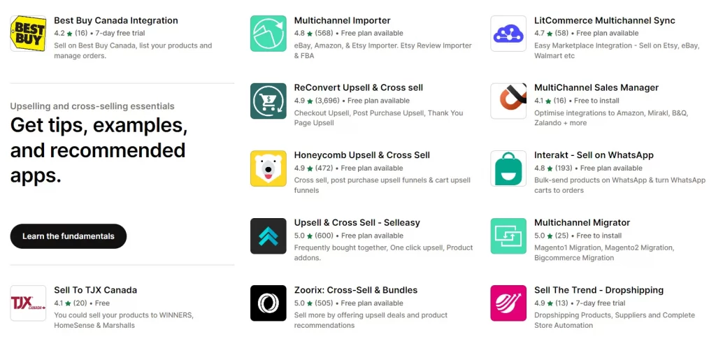 Shopify App Store with 8000+ options