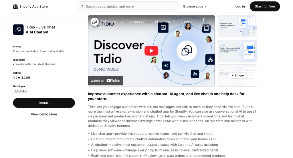 Tidio – Live Chat & AI Chatbot