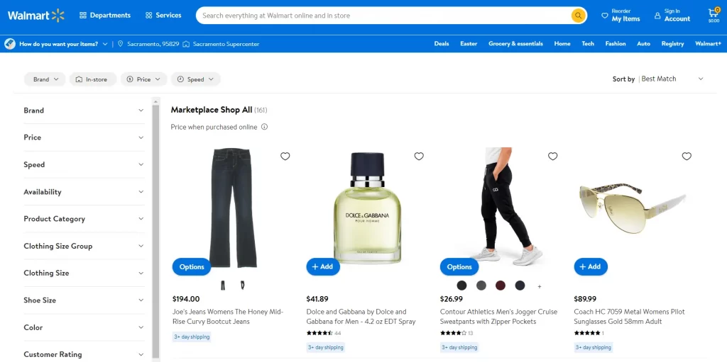 Walmart Sonspored products on marketplace
