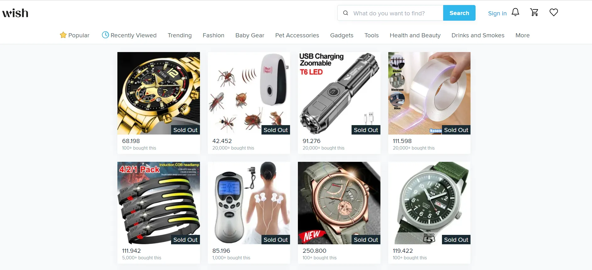 Wish online selling marketplace