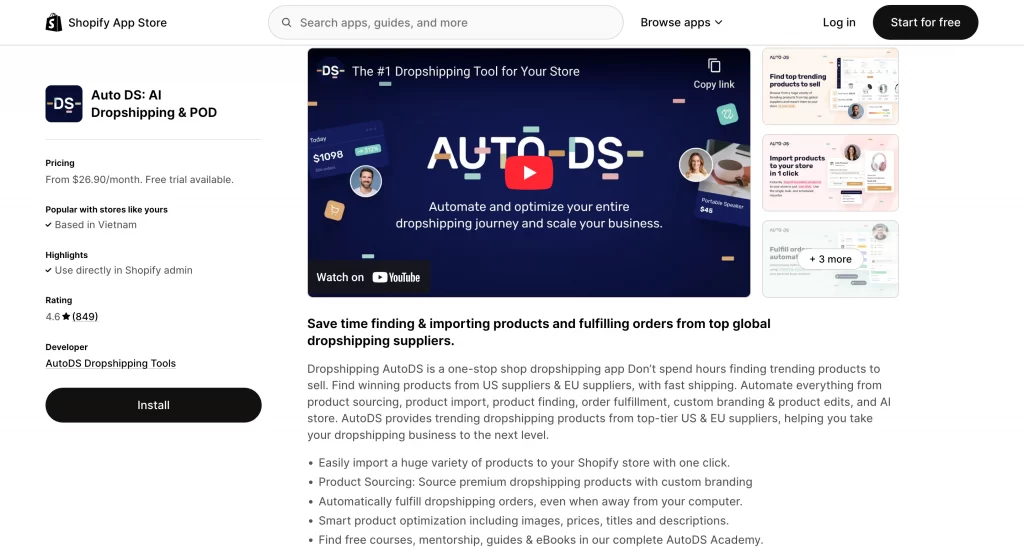 AutoDS: AI Dropshipping & POD