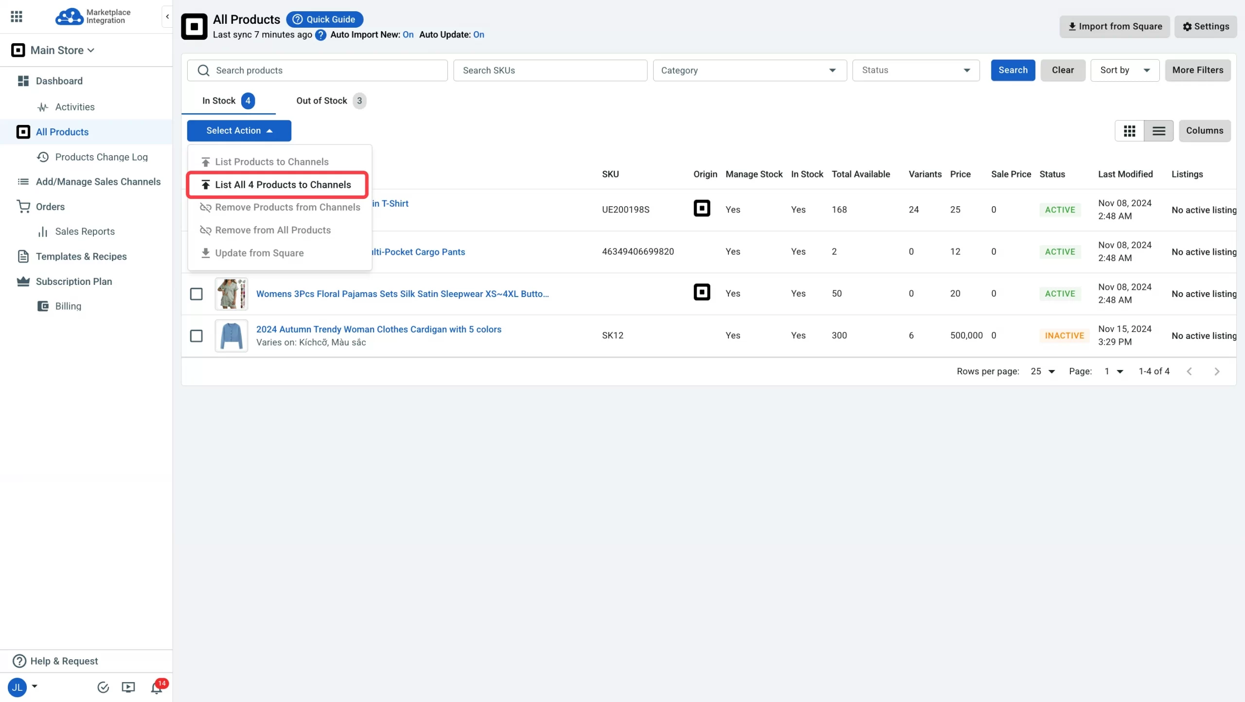 bulk listing
