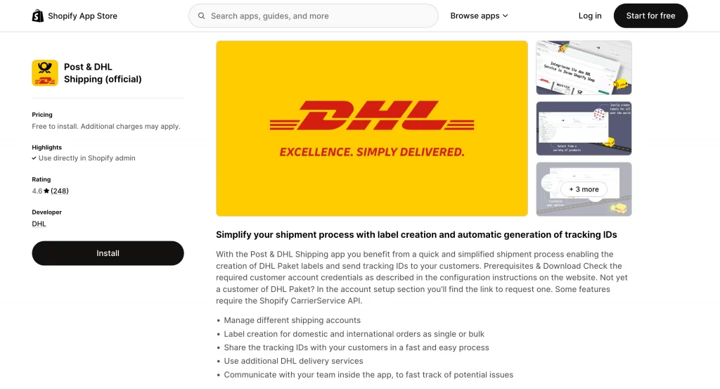 Post & DHL Shipping (Official)