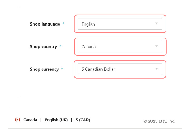 pick the right country for your shop