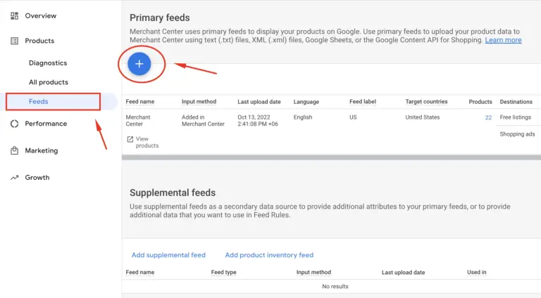 Upload your product feed in the Google Merchant Center