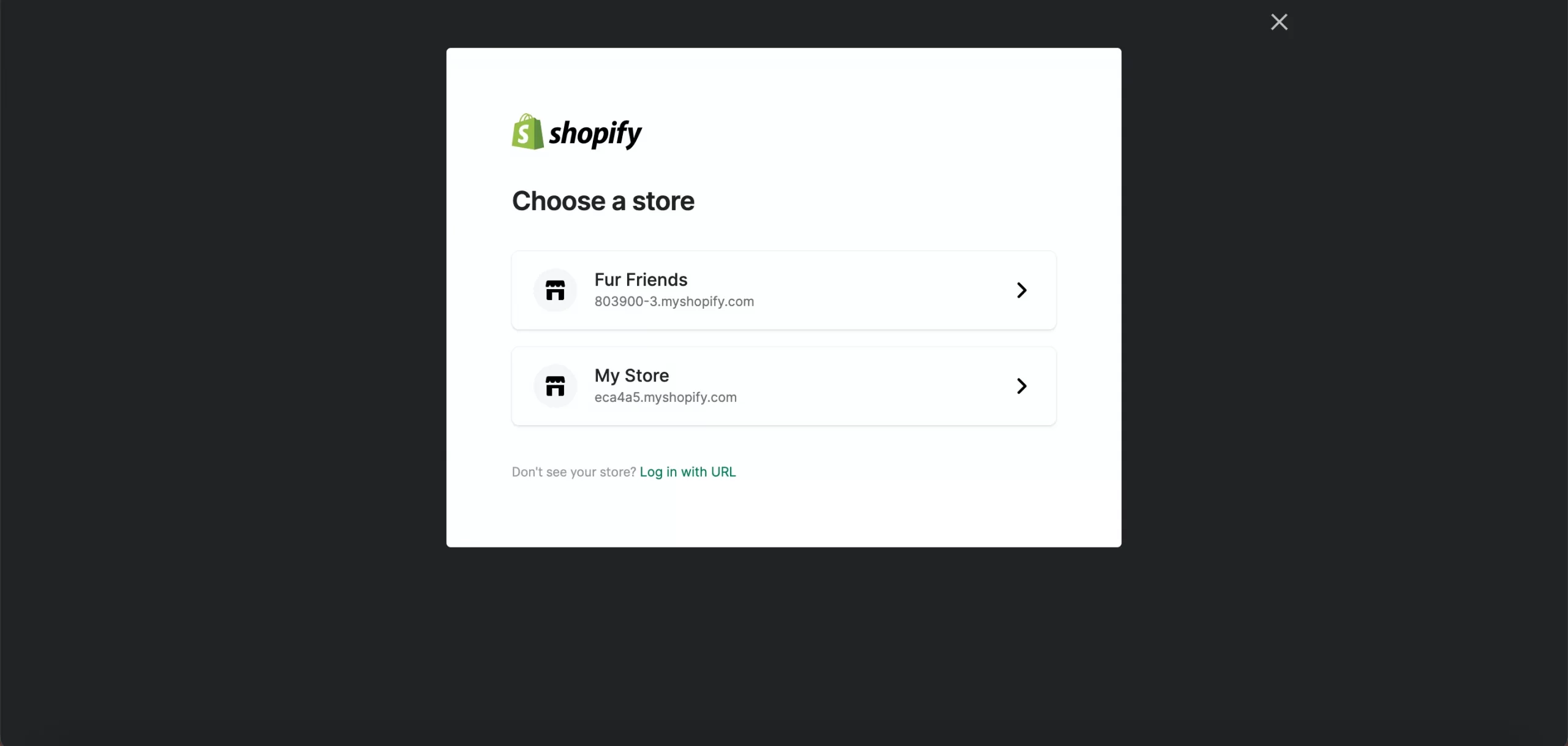 choose a store to apply theme