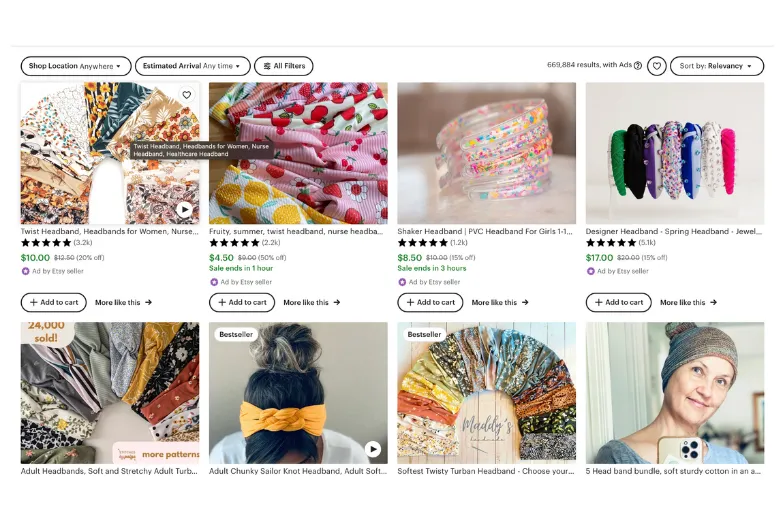 Star Sellers’ products are featured on top of Etsy search page 