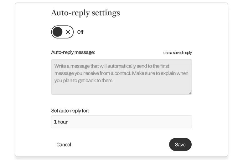 Set up auto-reply message
