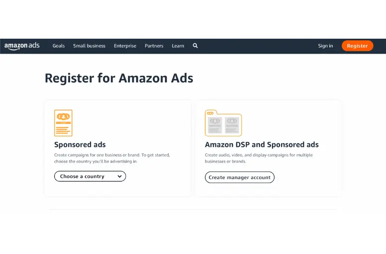 Register for Amazon DSP 