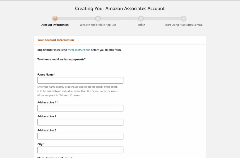 Add Amazon Associate account information