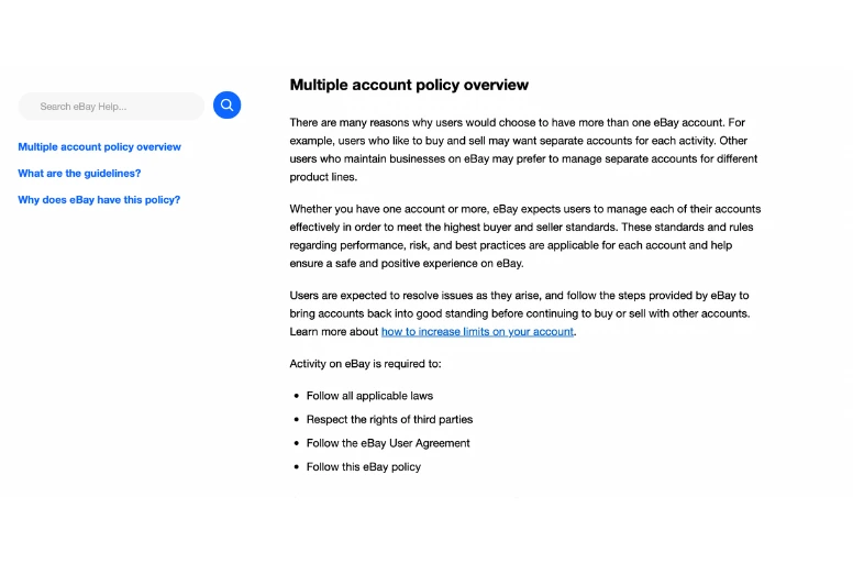 Multiple account policy overview