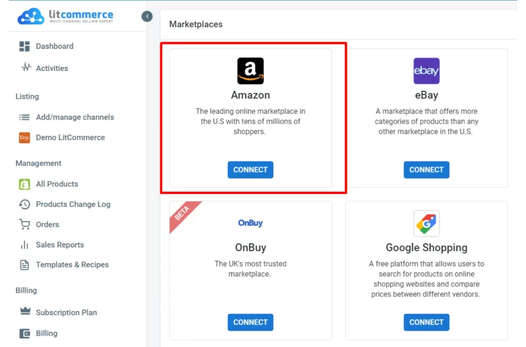 Connect BigCommerce to Amazon