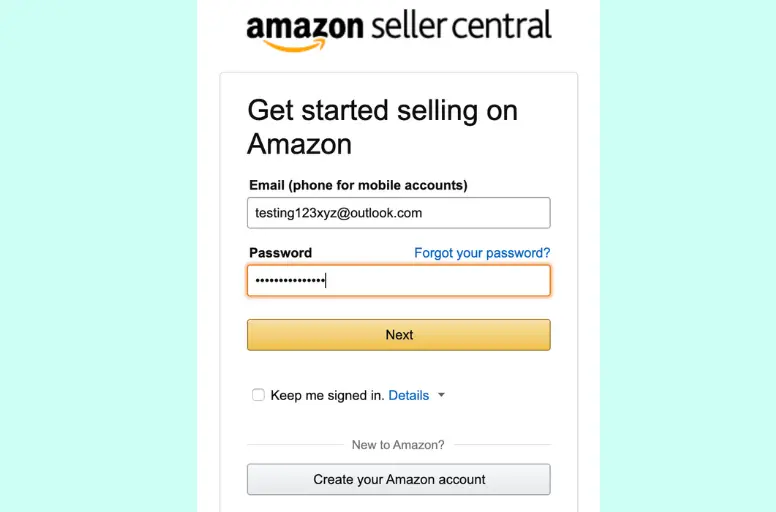 Create an Amazon seller account to start an FBA business