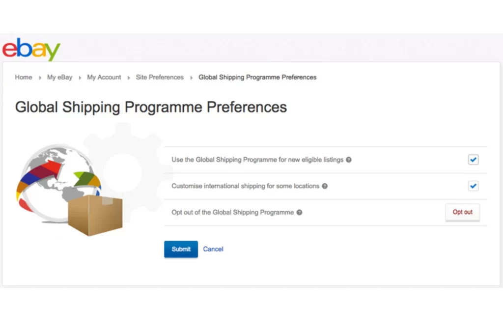 How to customize the Global Shipping Program on eBay 