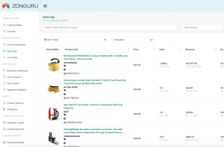 ZonGuru: All-in-one Amazon seller tool for business growth