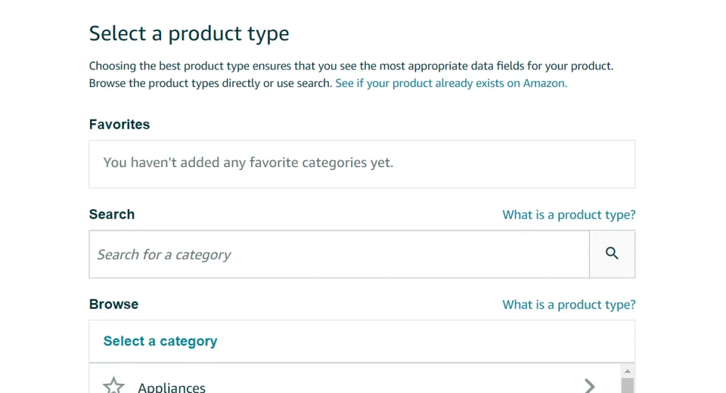 Select a product type