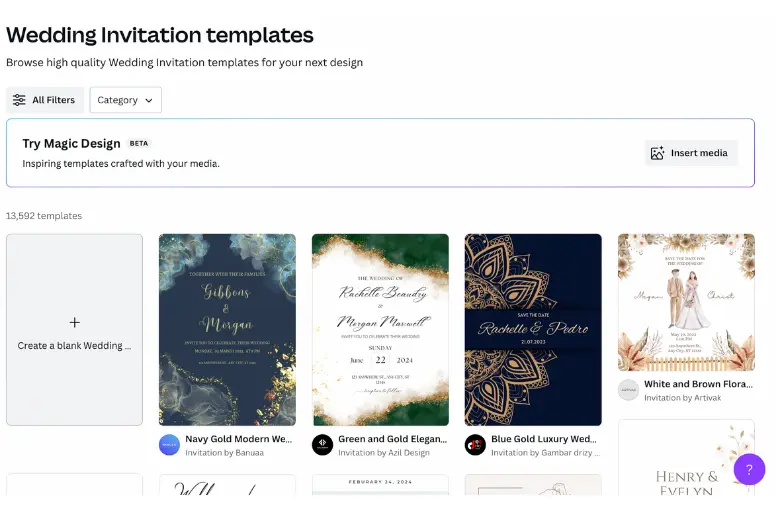 Wedding invitation templates