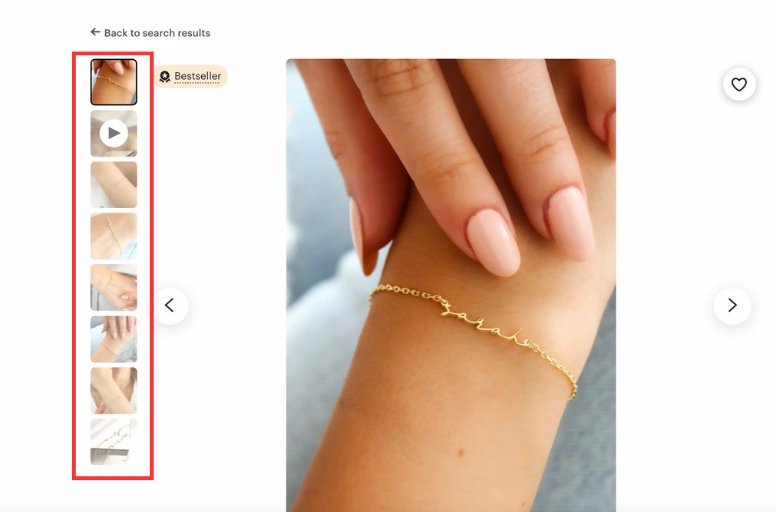 Upload in-use images with videos to visualize your Etsy products