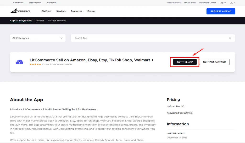 Install LitCommerce on your BigCommerce store Install LitCommerce on your BigCommerce store