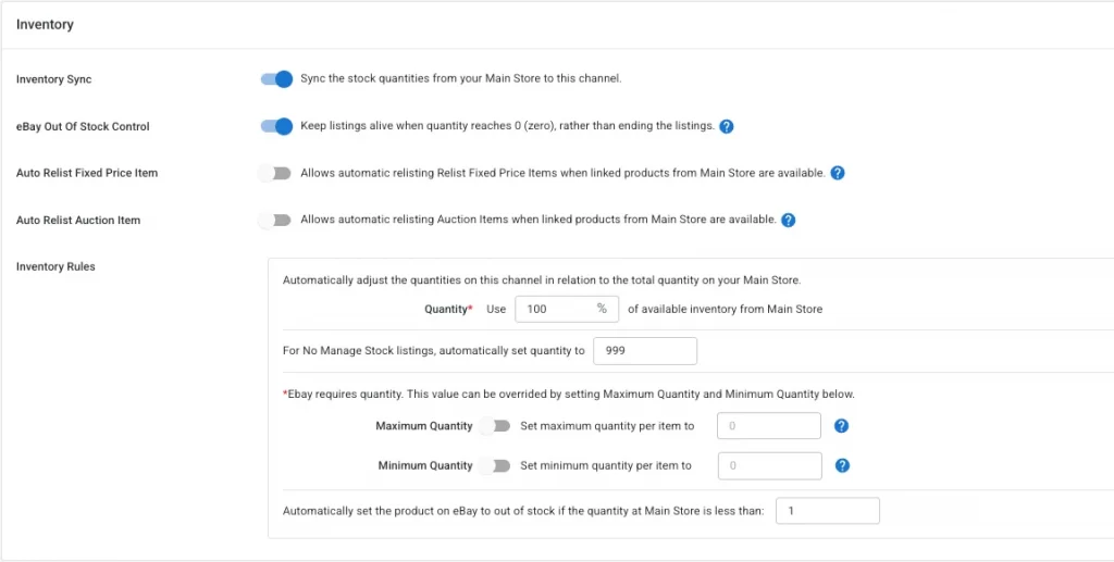 Enable inventory sync