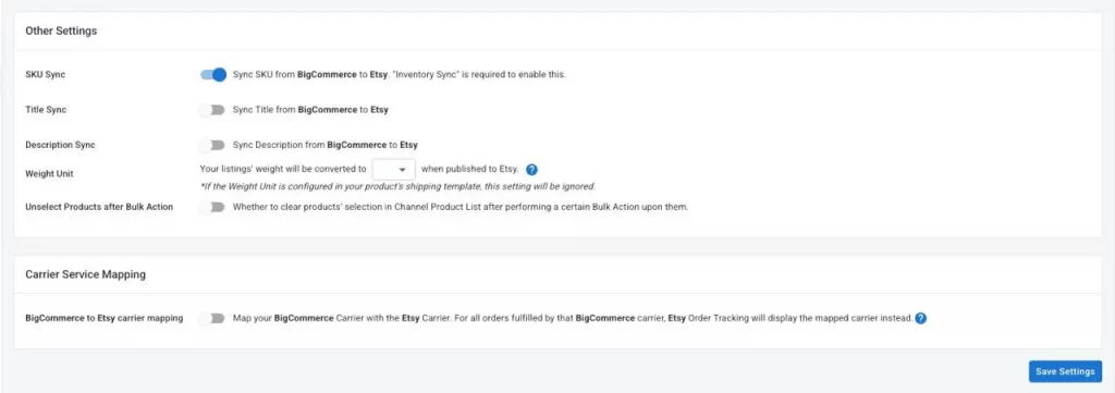 Other BigCommerce Etsy sync Other BigCommerce Etsy sync