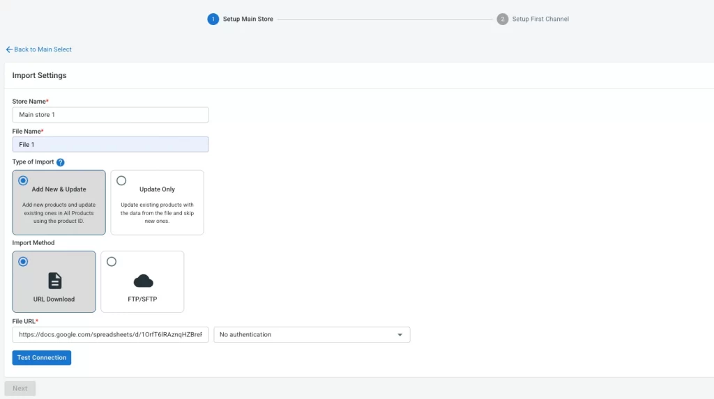 Set up CSV file import settings