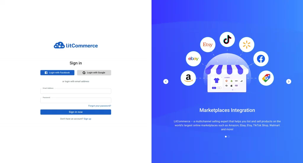 sign up for LitCommerce