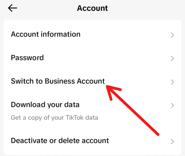 Switch to tiktok for business account on how to use tiktok for business