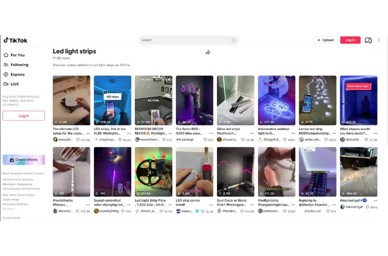 Led light strips as viral products on TikTok