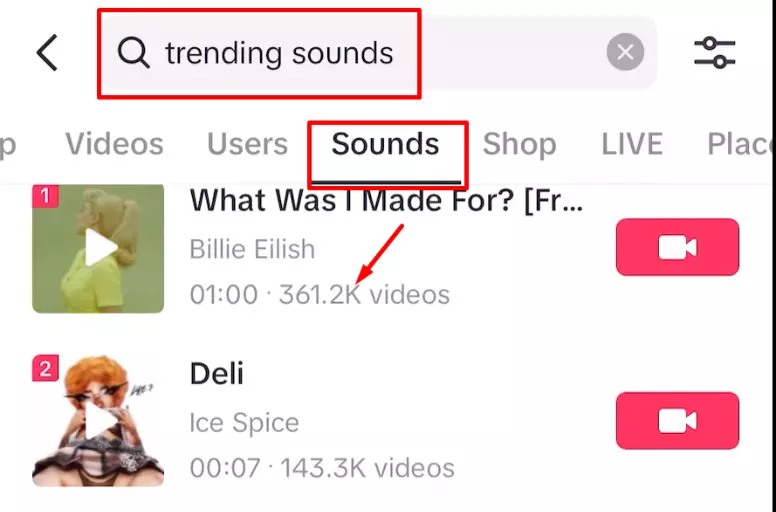 Using trending sounds for your TikTok video to increase the chance of going viral