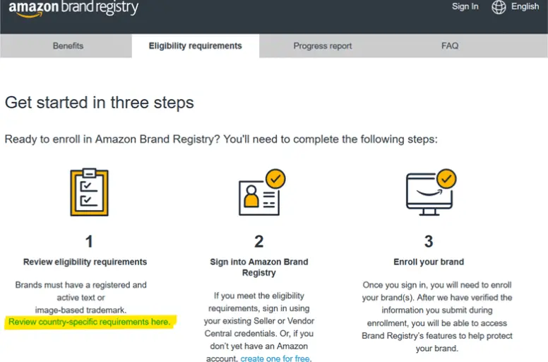 You need to start by registering in the Brand Registry program 