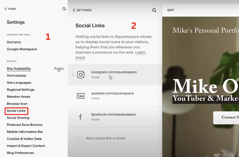 Let your audience know your presence by adding social links
