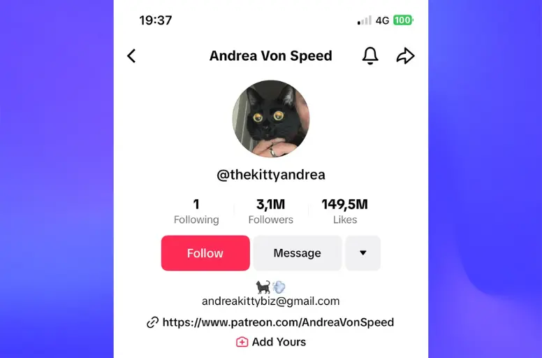 Example of TikTok username that reflect your content