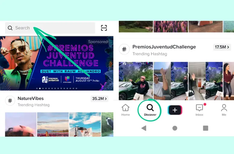 Explore the Discover tab to know a lot of TikTok trend