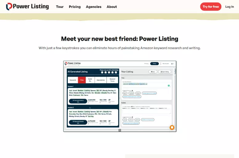 Fast-track and simplify your Amazon content creation with MerchantWords' Power Listing tool